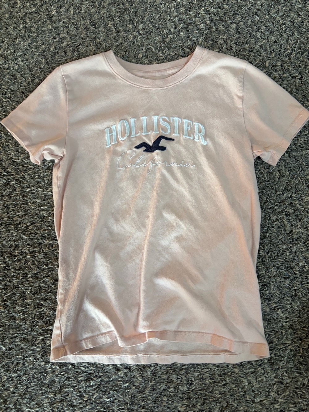 Hollister Light Pink Crewneck Logo Tee